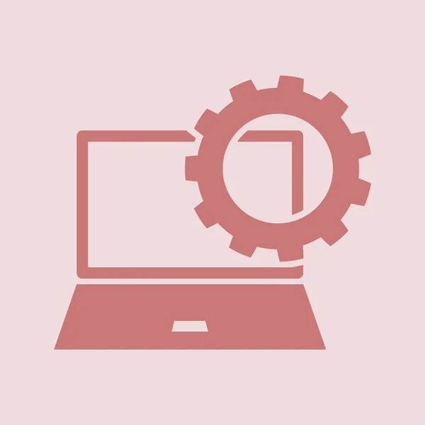 Laptop icon with gear — Stock Photo, Image