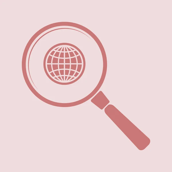 Earth and magnifying glass icon — Stock Photo, Image