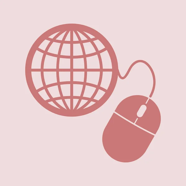 Global management, computer mouse icon — Stock Photo, Image