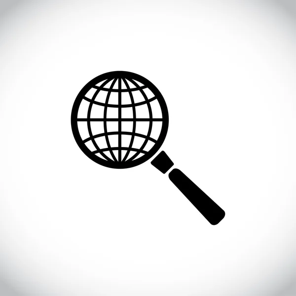 Earth with magnifying glass icon — Stock Photo, Image