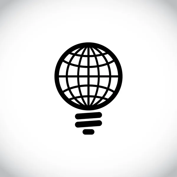 全球的灯泡图标 — 图库照片