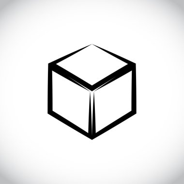 Küp logo tasarım simgesi