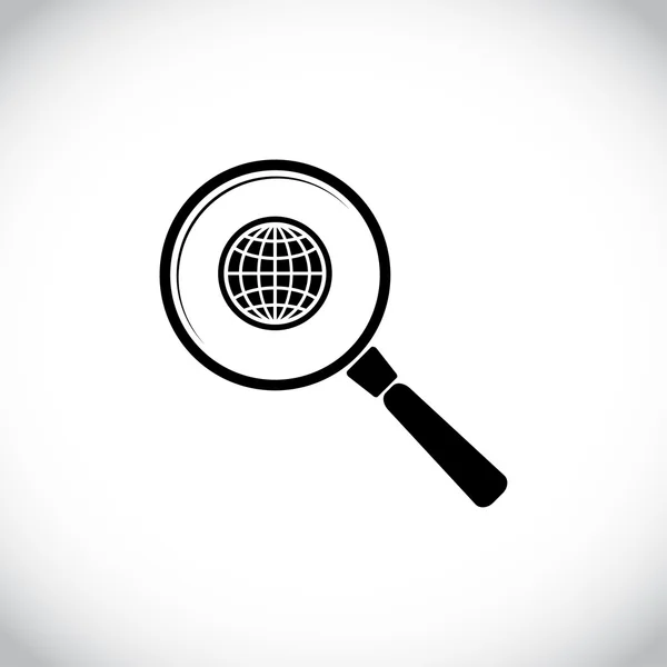 Earth with magnifying glass icon — Stock Photo, Image