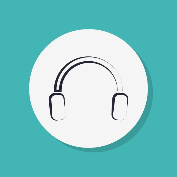 Flat Icon of Headphones — Stock Photo, Image