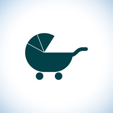 bebek arabası siluet simge