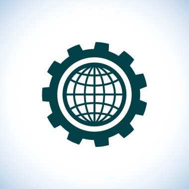 Küre simgesi. Düz tasarım stili