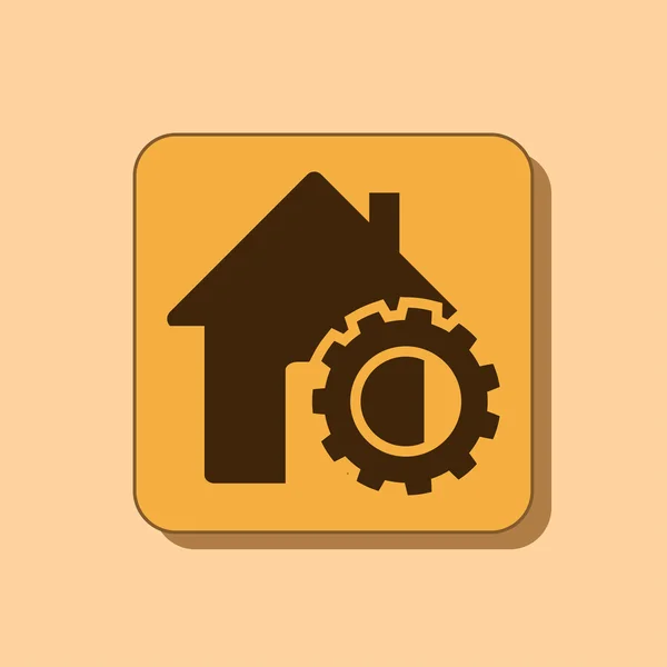 Huis pictogram plat ontwerp — Stockfoto