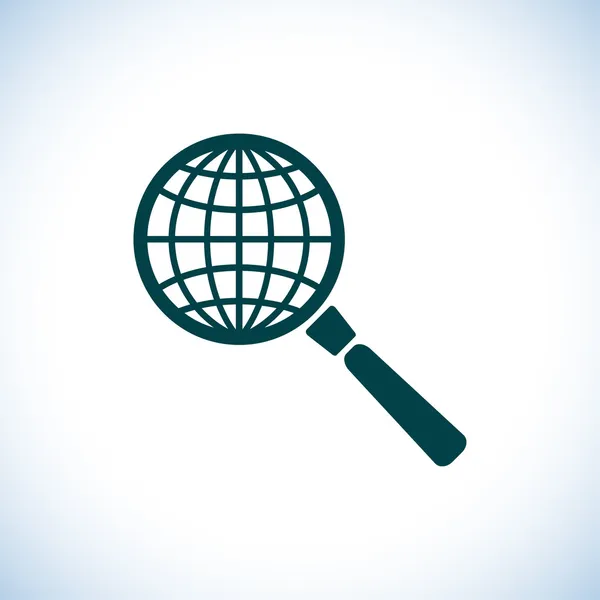 Earth with magnifying glass icon — Stock Photo, Image