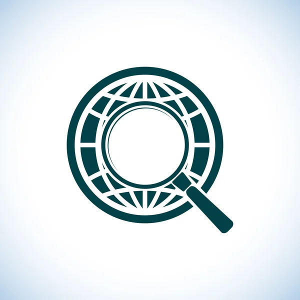 Earth and magnifying glass icon — Stock Photo, Image