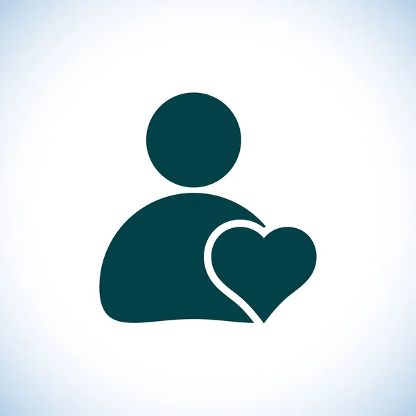 Man with heart icon — Stock Photo, Image