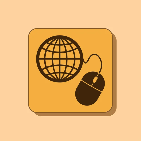 Global management, computer mouse icon — Stock Photo, Image