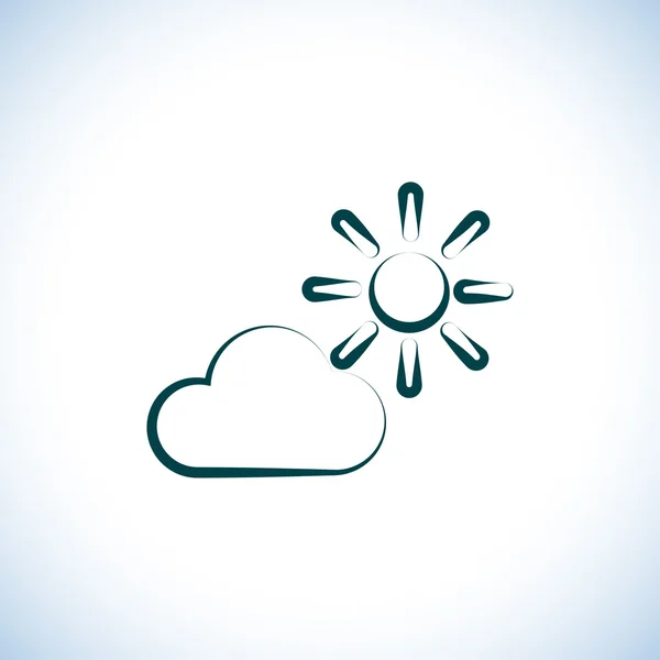 Pictogram wolk en zon — Stockfoto