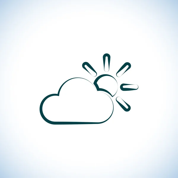 Wolken- und Sonnensymbol — Stockfoto