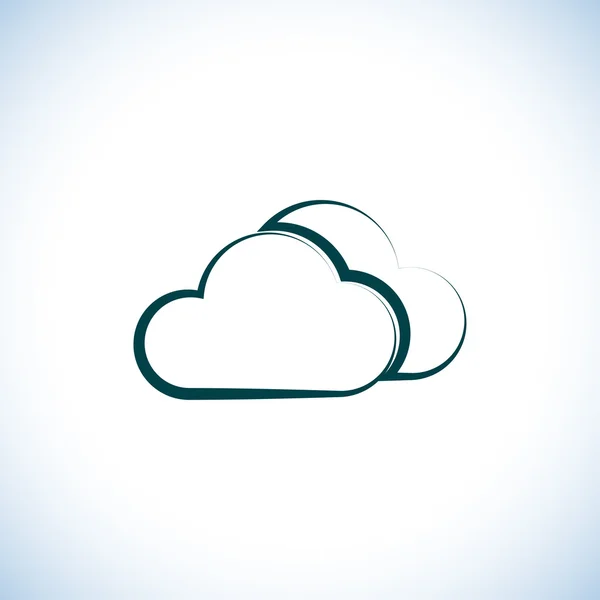 Clouds icon, flat design — Stock Photo, Image