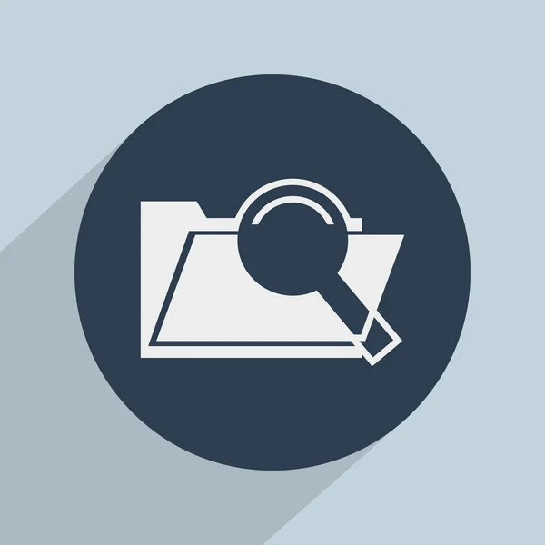 Folder and magnifying glass icon — Stock Photo, Image