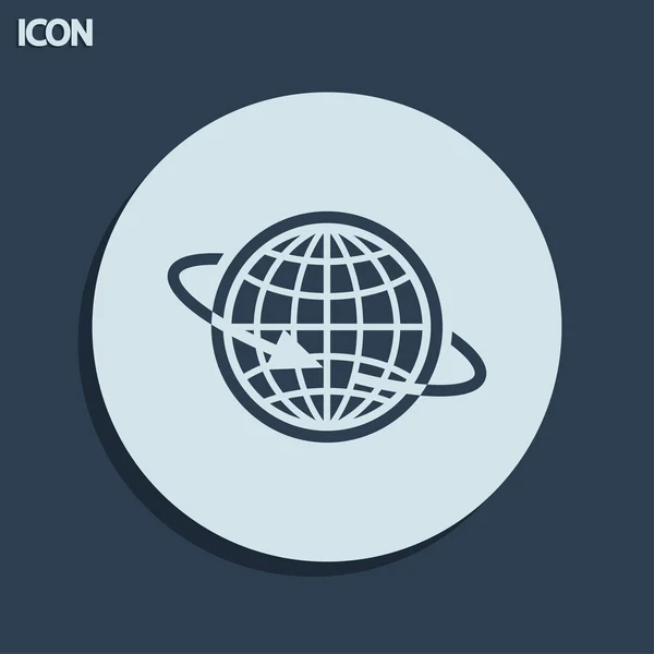 Ícone do globo com seta — Fotografia de Stock