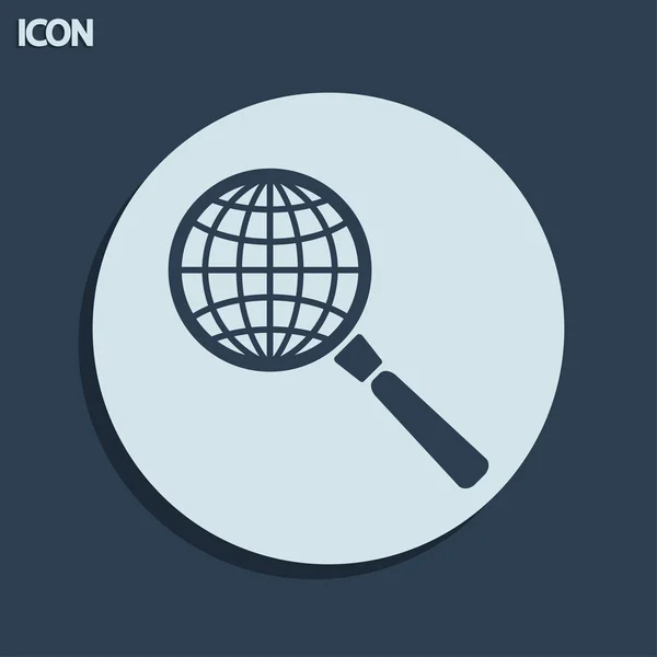 Earth and magnifying glass icon — Stock Photo, Image