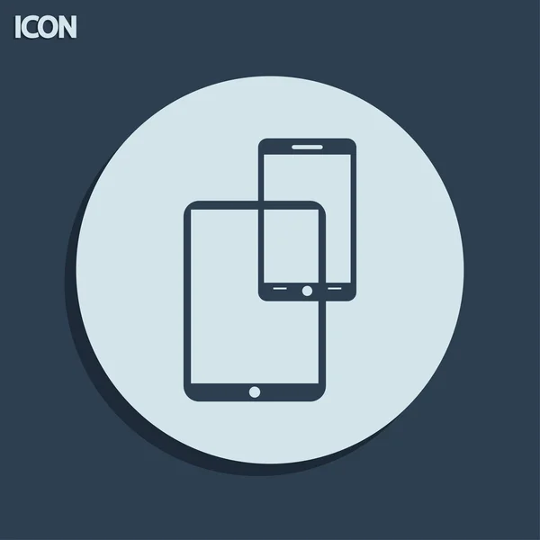 Tablet PC with smartphone icon — Stock Photo, Image