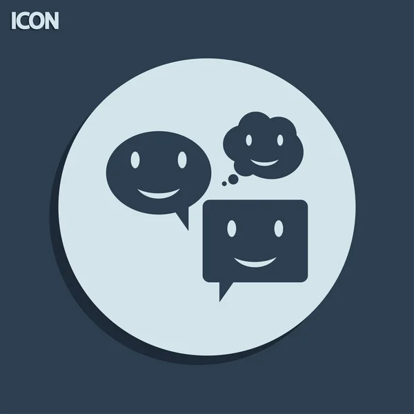 Smile talking bubbles icon — Stock Photo, Image