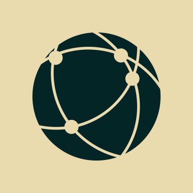 Küresel teknoloji ya da sosyal ağ simgesini