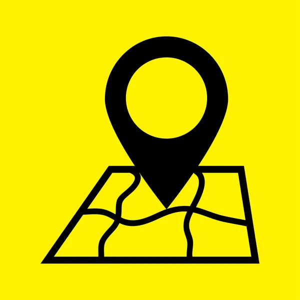 Mappa con icona puntatore — Foto Stock
