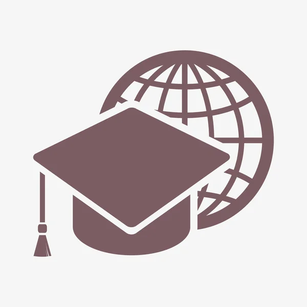 毕业帽和全球图标 — 图库照片