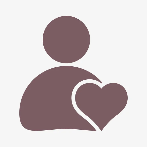 Man with heart icon — Stock Photo, Image