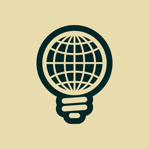 全球的灯泡图标 — 图库照片