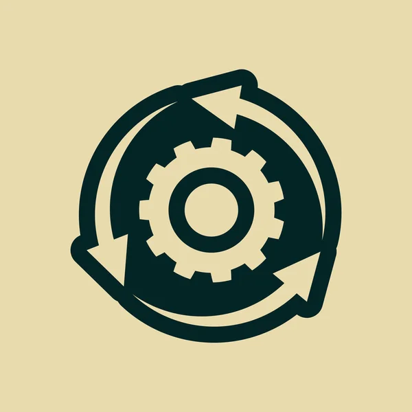 Gear icon with rotating arrows — Stock Photo, Image