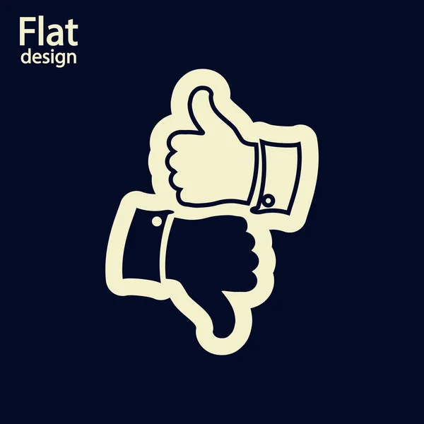 Thumbs up and down icon — Stock Photo, Image