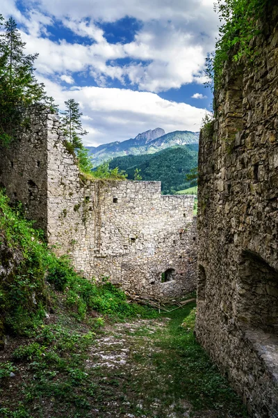 Původní středověký hrad gallenstein v Rakousku — Stock fotografie