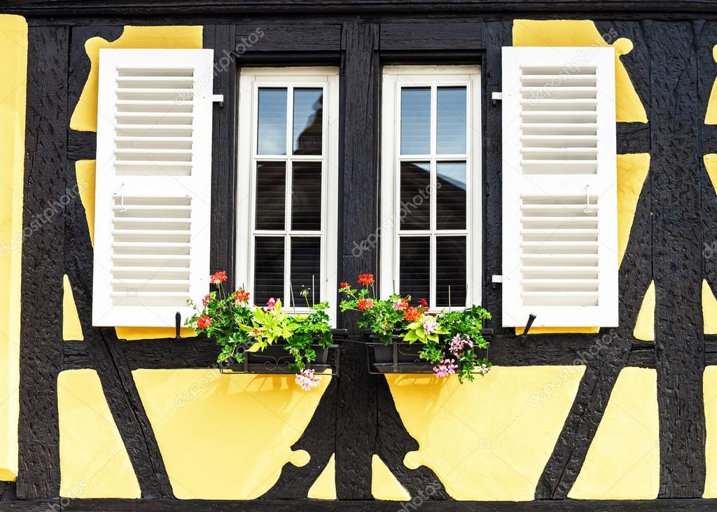 Renovated windows in village house