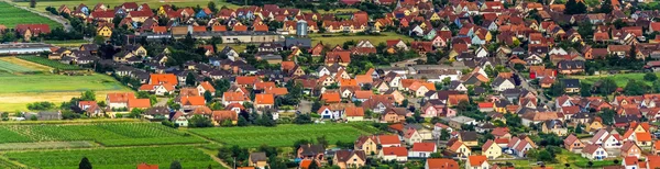 Panoramisch vogel vliegen weergave naar Elzas — Stockfoto