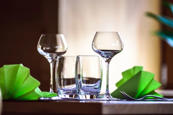 Wineglasses ready for the dinner — Stock Photo, Image