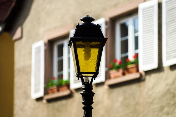 Retro style street lamp in Alsace — Stock Photo, Image