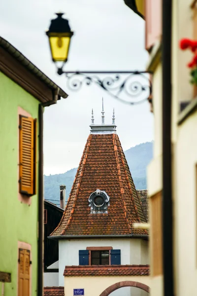 Retro style street lamp in Alsace — Stock Photo, Image