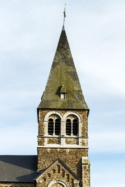 Gamla abbey i liten stad i Belgien — Stockfoto