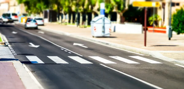 Pedestrian zebra accross the street