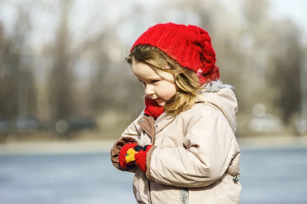 Cute little girl on the playground — Stock Photo, Image