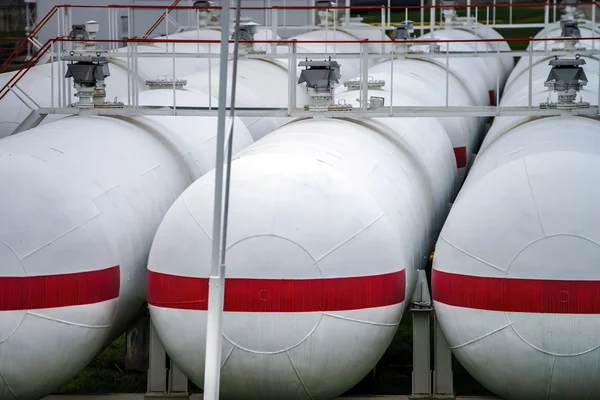 Big oil tanks in a refinery Stock Picture