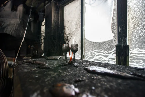 Fire damaged interior details — Stock Photo, Image