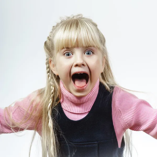 Cute little towhead girl portrait — Stock Photo, Image