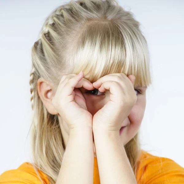 Happy cute little towhead girl — Stock Photo, Image