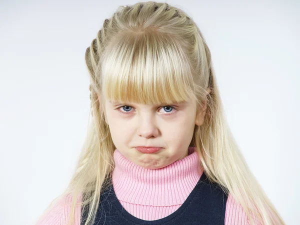 Cute little towhead girl crying — Stock Photo, Image