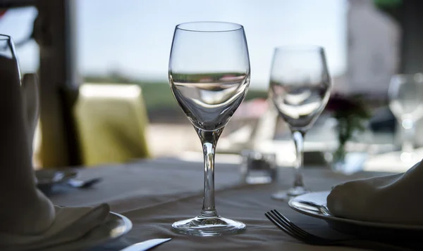 Fine ristorante cena tavolo impostazione — Foto Stock