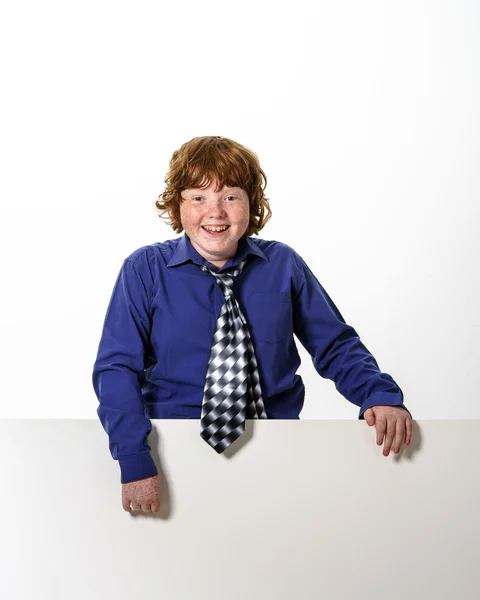 Fräknig red-hair boy — Stockfoto