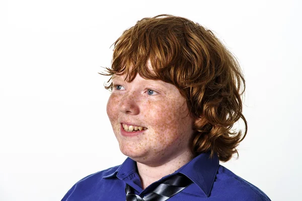 Fräknig red-hair boy — Stockfoto