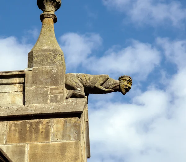 Chrlič sculture na středověké katedrály. Mirepoix. — Stock fotografie