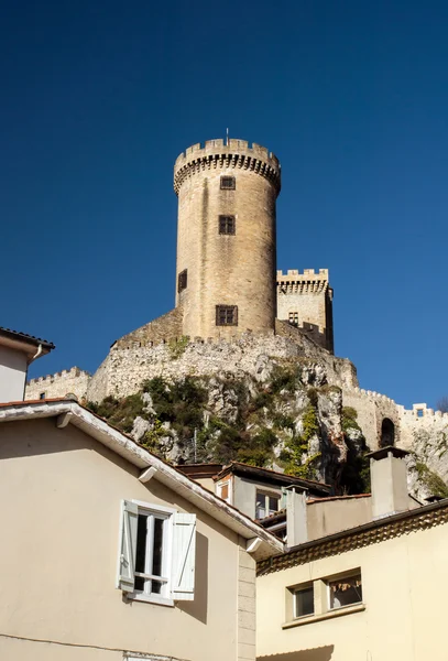 Vechiul castel medieval din Foix, Ariege — Fotografie, imagine de stoc