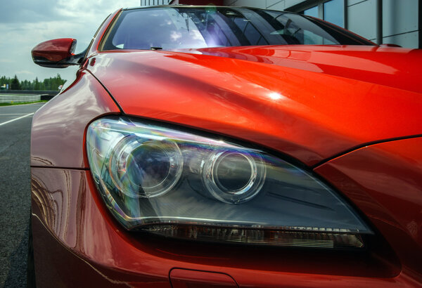 Red sport car details